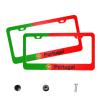 2 Packs License Plate Frame Portugal Flag Printed Aluminum Metal Licence Plate Holder Universal Fit Car for Men Women view 1