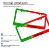 2 Packs License Plate Frame Portugal Flag Printed Aluminum Metal Licence Plate Holder Universal Fit Car for Men Women view 3