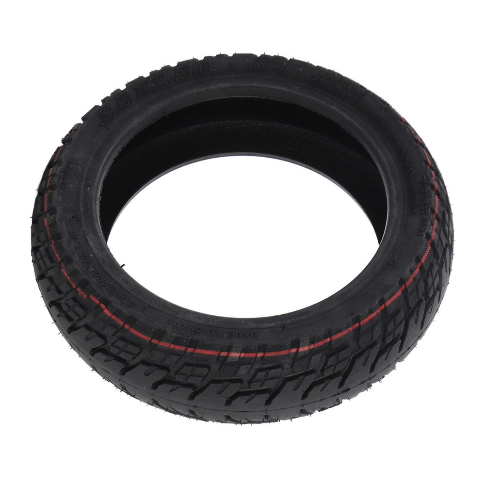 SPYMINNPOO 9.5x2.50 Scooter Tire, Tubeless Vacuum Rubber Tire Explosion Proof Wear for Electric Scooter, with Valve for Front Rear Wheels