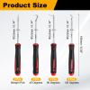 HARFINGTON 8Pcs Mini and Long Hook and Pick,166mm/240mm Oil Seal Gasket Precision Screwdriver Puller Remover Removal Tool for Remove Hoses and Gaskets, Auto and Electronics Tools, Black Red view 2