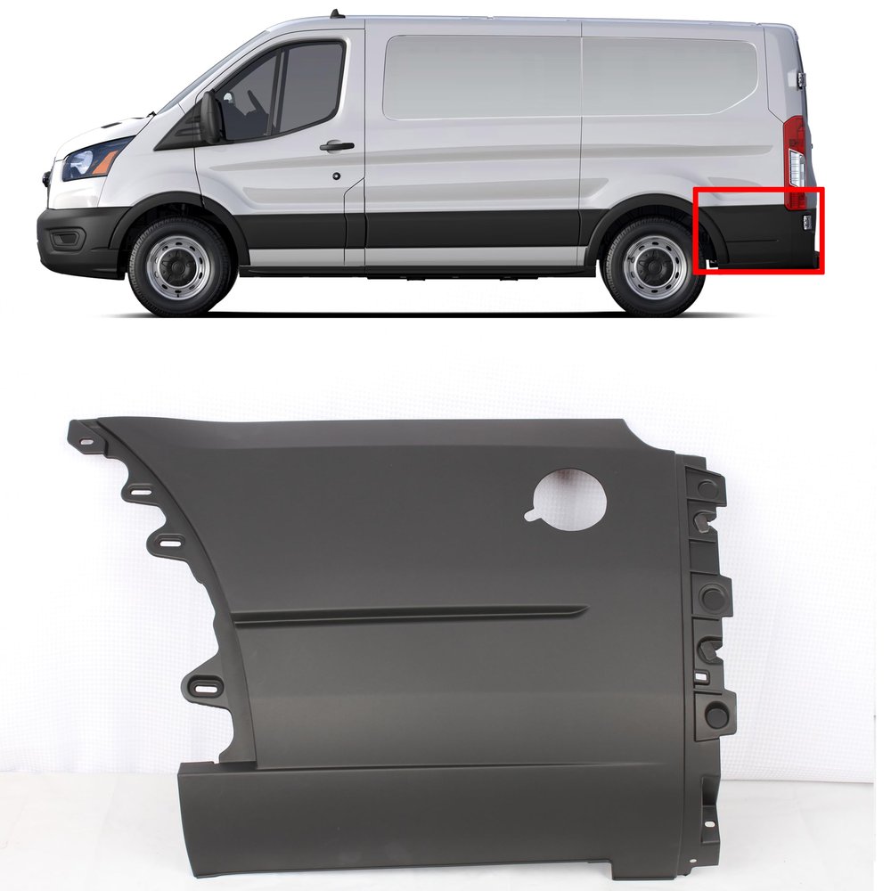 MJD AUTO PARTS FIT Ford Transit 2015-2025 Rear Quarter Panel Trim MOLDING Cover 150 250 350 (Left Driver Side with Magnet Hole)
