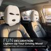 Fiknonk 2 PCS Headrest Covers, Funny Full Face Mask Design, Soft Stretchable Anti-scratch Protector for Front Seats, Universal for Most Cars, Trucks, SUVs (White) view 3