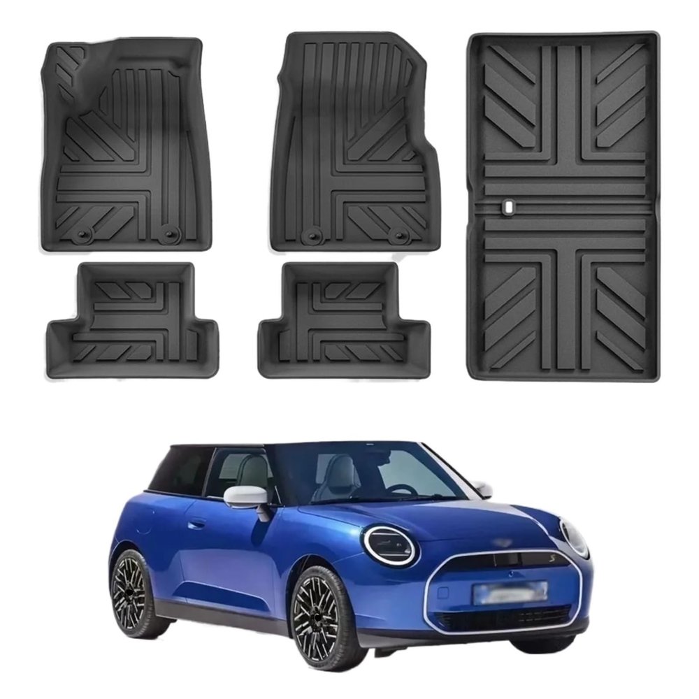 BGGJJ Floor Mats | Compatible with BMW MINI Cooper SE 2024 2025,All Weather TPE Floor Liners Accessories(Floor Mats 5pcs)
