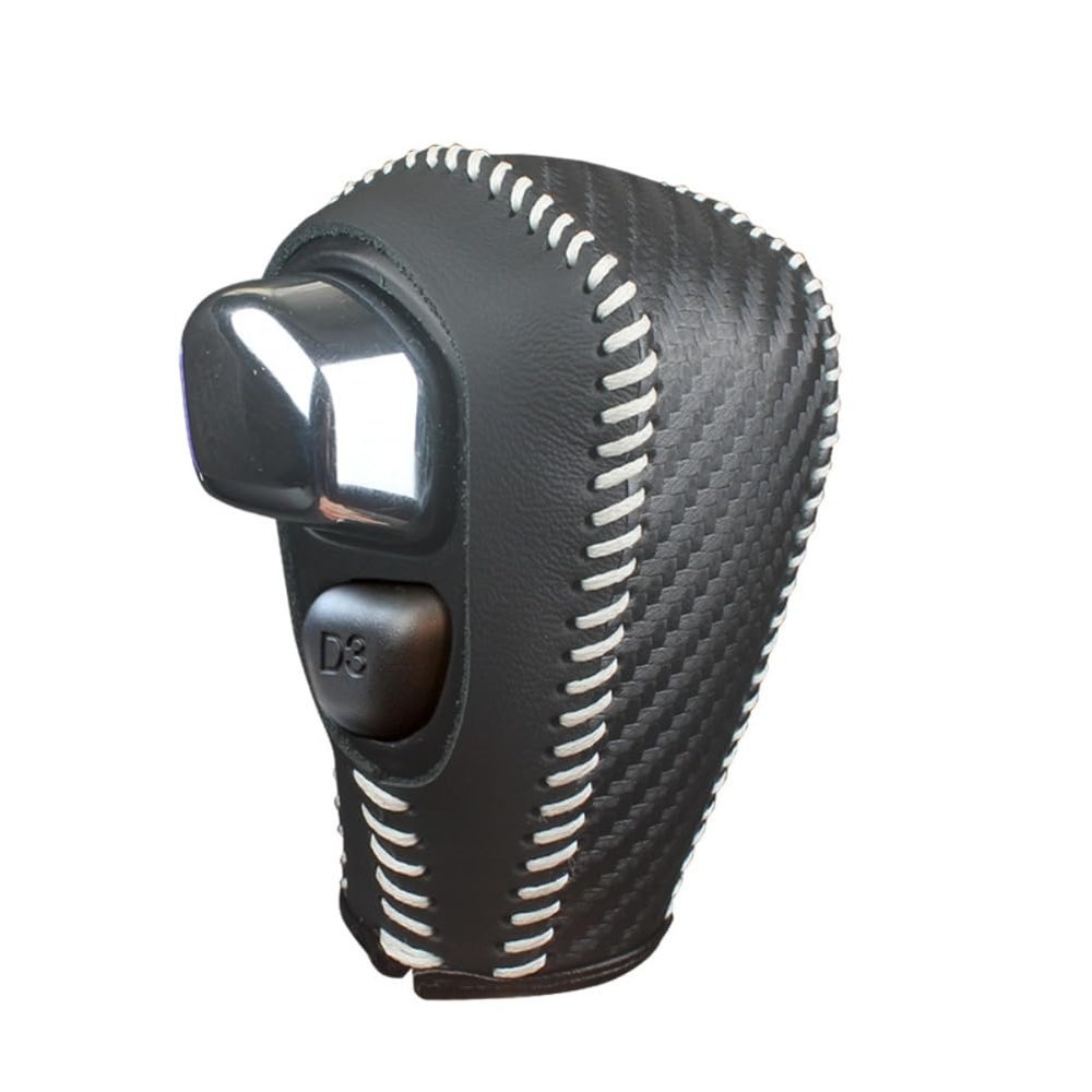 BUVXDIOU Compatible with Honda 2012-2014 CR-V Hand Sewing DIY Hand Stitched Car Leather Gear Shift Knob Cover Anti-Slip Breathable Shift Knob Protector