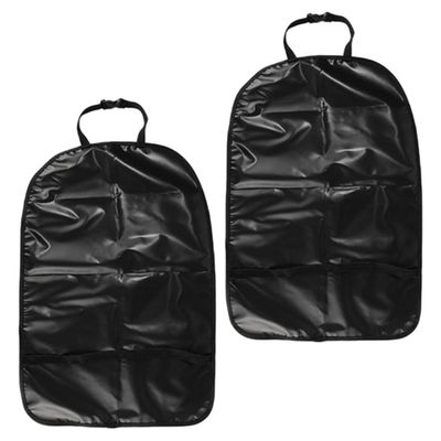 FIXOSHEE 2pcs Black Waterproof Car Seat Kick Protectors for Backseat Car Seat Shields Sturdy Pads for Travel and Family Use