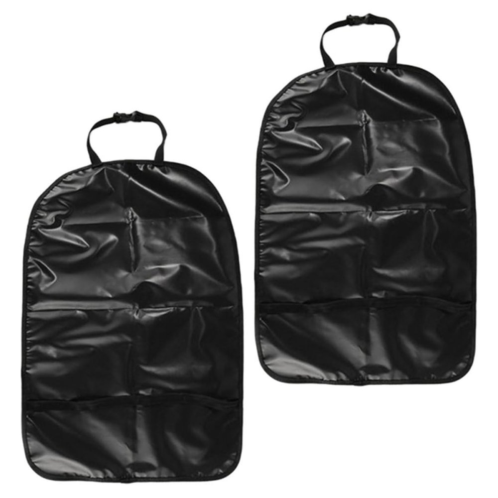 FIXOSHEE 2pcs Black Waterproof Car Seat Kick Protectors for Backseat Car Seat Shields Sturdy Pads for Travel and Family Use
