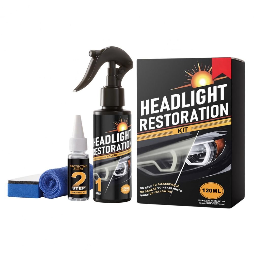 Jeekfrose Qifor Headlight Restoration Kit, Car Headlight Cleaner & Care Agent, Daily Refurbishment, Dirt Removal, Surface Protection & Clear Coating for Automotive Headlight Lens