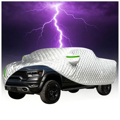 Hail Protector Truck Cover for GMC Sierra 1500 Double Cab 6.5ft 2018-2026,Hail Car Cover Waterproof All Weather Truck,Dust Snow Proof Outdoor Exterior,with Zipper(Sliver) bnt5z