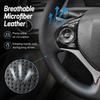 Hand Stitch Steering Wheel Cover | Heavy Duty Customized Fit for Honda Civic 9 Civic 2012 2013 2014 2015 Anti-Slip Perforated Leather Black view 4