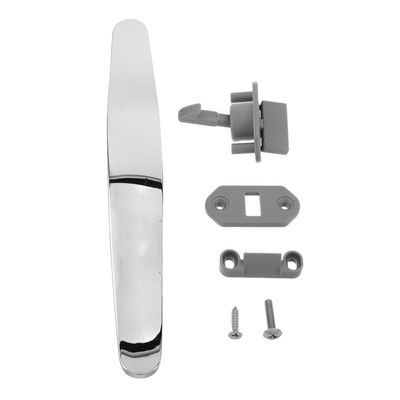 HAPINARY Rv Cabinet Handle and Keyless Lock Set, Trailer Drawer Latch for Travel Trailer and Marine Furniture, Chrome Curved Camper Door Lock Upgrade for Caravan Storage Security