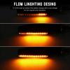 YSFER 4PCS Motorcycle Turn Signals, Ultra-Bright 12 LED Motorcycle Turn Signal Light w/Sequential Flow Mode, 12V Front & Rear LED Blinkers Indicator for Motorbike Scooter Dirt Bike view 4