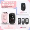HEKBRYN for Honda Key Fob CoverKey Cover Fit for 2022-2026 Accord Civic CR-V HR-V Pilot Passport Ridgeline, 5 Button TPU Protector Key Fob Case with Keychain Accessories (Silver-Pink) view 2