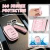 HEKBRYN for Honda Key Fob CoverKey Cover Fit for 2022-2026 Accord Civic CR-V HR-V Pilot Passport Ridgeline, 5 Button TPU Protector Key Fob Case with Keychain Accessories (Silver-Pink) view 4