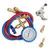 FUNOMOCYA Automotive Manifold Gauge Set with Silicone Hoses Ac Refrigeration Charging and Pressure Testing Tool Kit for Air Conditioning Repair and Cooling System Maintenance view 1