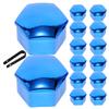 Abaodam 20pcs Wheel Lug Nut Covers with Black Clip, Electroplated Blue Anti-Rust Wheel Nut Cap Replacement for Electric Vehicle Hub Tire Protection view 1