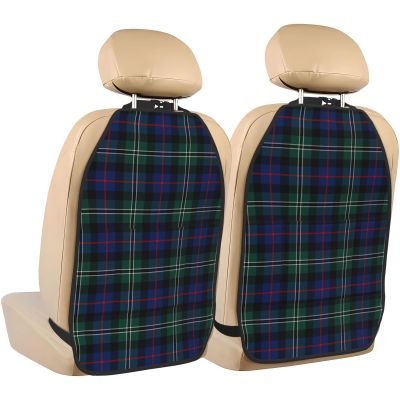 Bgscvir Clan Rose Hunting Tartan Car Seat Back Protector with Storage Pocket - 2 Pack Kick Mats, 600d Oxford Fabric for SUV, Truck,Sedan