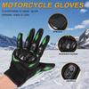 PRETYZOOM Motorcycle Riding Gloves Full Finger Anti-Skid Windproof Gloves for Adults Outdoor Cycling Sports Green XL view 3