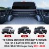 Klutchtech Tie Down Anchors Fit for Ford F150 & Raptor 2015-2026 & F250 F350 F450 F550 2017-2026, Aluminium Truck Bed Tie Downs Car Accessories 1-Pack Replace# FL3Z-99000A64-B & FL3Z-9928408-AB Black view 2