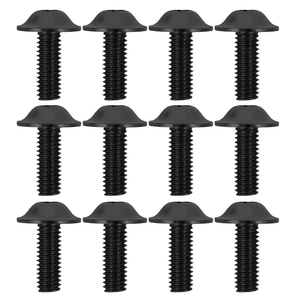 Abaodam 30pcs Motorcycle Windshield Bolt Kit M6x16mm Black Fairing Screws Fasteners for Windscreen Accessories Touring Motorbike Body Frame Repair