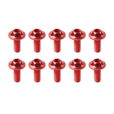 GZYF 10 Pcs M6*16mm Motorcycle Windshield Bolts Hex Socket Bolts Aluminum Red Universal compatible with many automotive, motorcycles