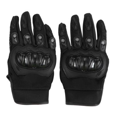 Kichvoe Motorcycle Riding Gloves Black M Size, Breathable Anti-Slip Protective Gloves for Men and Women, Four-Season Outdoor Cycling and Touring Use