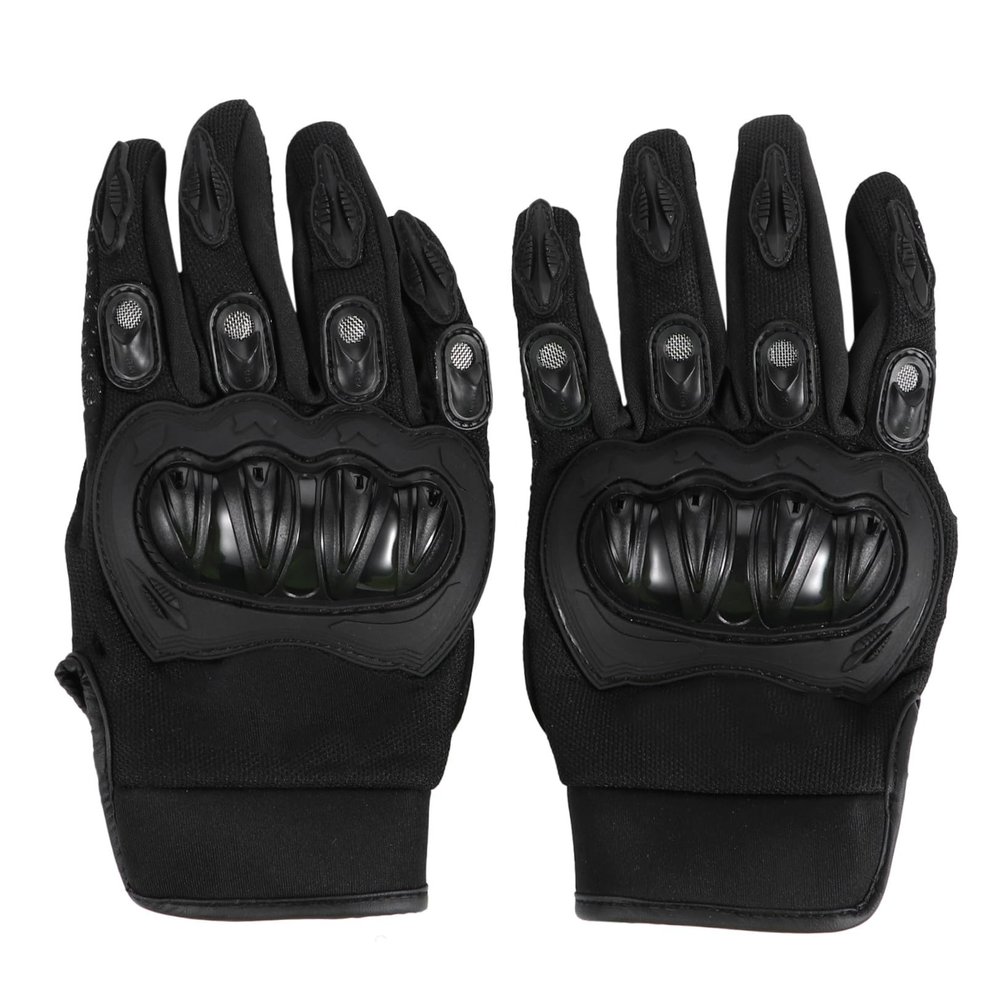 Kichvoe Motorcycle Riding Gloves Black M Size, Breathable Anti-Slip Protective Gloves for Men and Women, Four-Season Outdoor Cycling and Touring Use
