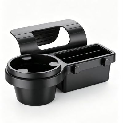 MOAYZRO Car Cup Holder, Multifunctional Car Door Window Storage Organizer, Vehicle Door Side Cell Phone Storage Box, Window Mount Organizer for Phone Earphone Key Cup (Black)