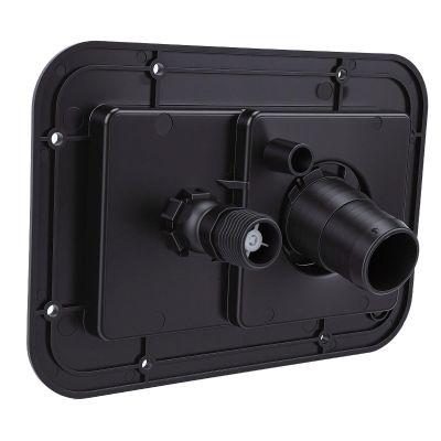 Dpofirs RV Municipal Water Inlet Hatch | Gravity Fed Fill Dish with Double Inlet and Check Valve for Trailer Boat (Black)