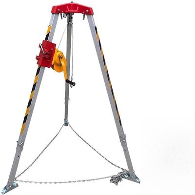 Heavy-Duty Tripod Kit with 1800LBS Self-Locking Winch - Foldable Manhole Entry & Rescue Equipment for Confined Spaces, Safe Access & Emergency Operations