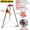 Heavy-Duty Tripod Kit with 1800LBS Self-Locking Winch - Foldable Manhole Entry & Rescue Equipment for Confined Spaces, Safe Access & Emergency Operations view 3