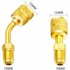 KinzhaoAuroia R410A R32 A2L Refrigerant Adapter, 5/16" Female to 1/4" Male SAE Flare Mini Split Vacuum Pump Adapter for HVAC Gauges, 4PCS AC Fitting (2 Straight + 2 Angled) view 2