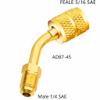 KinzhaoAuroia R410A R32 A2L Refrigerant Adapter, 5/16" Female to 1/4" Male SAE Flare Mini Split Vacuum Pump Adapter for HVAC Gauges, 4PCS AC Fitting (2 Straight + 2 Angled) view 3