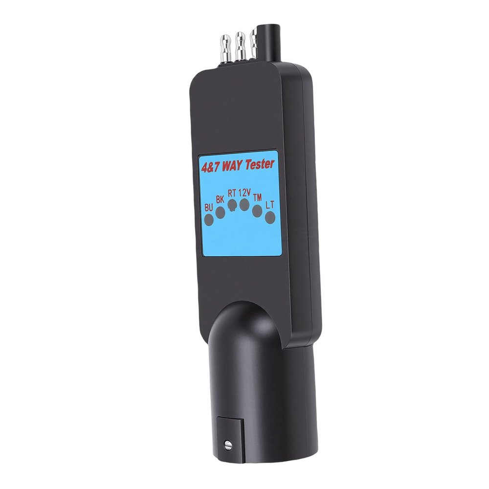 Yobadam 7 Pin to 4 Pin Trailer Adapter, 2 in 1 Design Adapter, Built in Light Tester with Compact, Durable Design, Ideal for RV, Truck, Trailer Connector, Secure Electrical