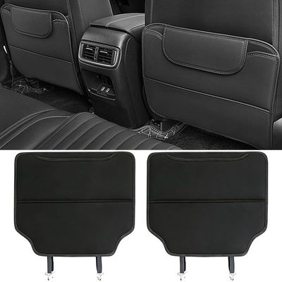KISHACZ 2 Pcs Car Kick Mats Back Seat Protector for Chrysler Pacifica Pinnacle 20212026, Multifunctional Backseat Protection Anti-Kick Pads with Storage Pocket, Vehicle Back Seat Cover,A Black