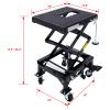 300 lbs Hydraulic Motorcycle Scissor Jack Lift Foot Step Lever & 4 Wheels, Adjustable Height 13.5"-36.2" Heavy-Duty Hydraulic Lift Table for Dirt Bikes, Snowmobiles, and Motorcycles (Black) view 3