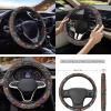 Hudotybom 14 Pcs Orange Mandala Car Seat Covers Set with Auto Steering Wheel Cover Boho Seat Belt Covers Cup Holder Center Console Pads with Keychain Universal Fit Orange Car Interior Accessories view 3