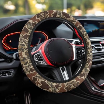 Yzaoxia Steering Wheel Covers Camo Hunting Print Steering Wheel Cover Auto Steering Wheel Protector Anti-Slip Breathable and Sweat Absorption Universal