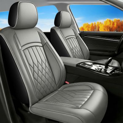 Banklif Fit for EcoSport Car Seat Covers Compatible with Ford EcoSport 2018-2022 - Waterproof Breathable Leather Seat Cushions Protector,Airbag Compatible,Only 2 Front Car Seat Covers(Gray)