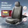 Banklif Fit for EcoSport Car Seat Covers Compatible with Ford EcoSport 2018-2022 - Waterproof Breathable Leather Seat Cushions Protector,Airbag Compatible,Only 2 Front Car Seat Covers(Gray) view 2