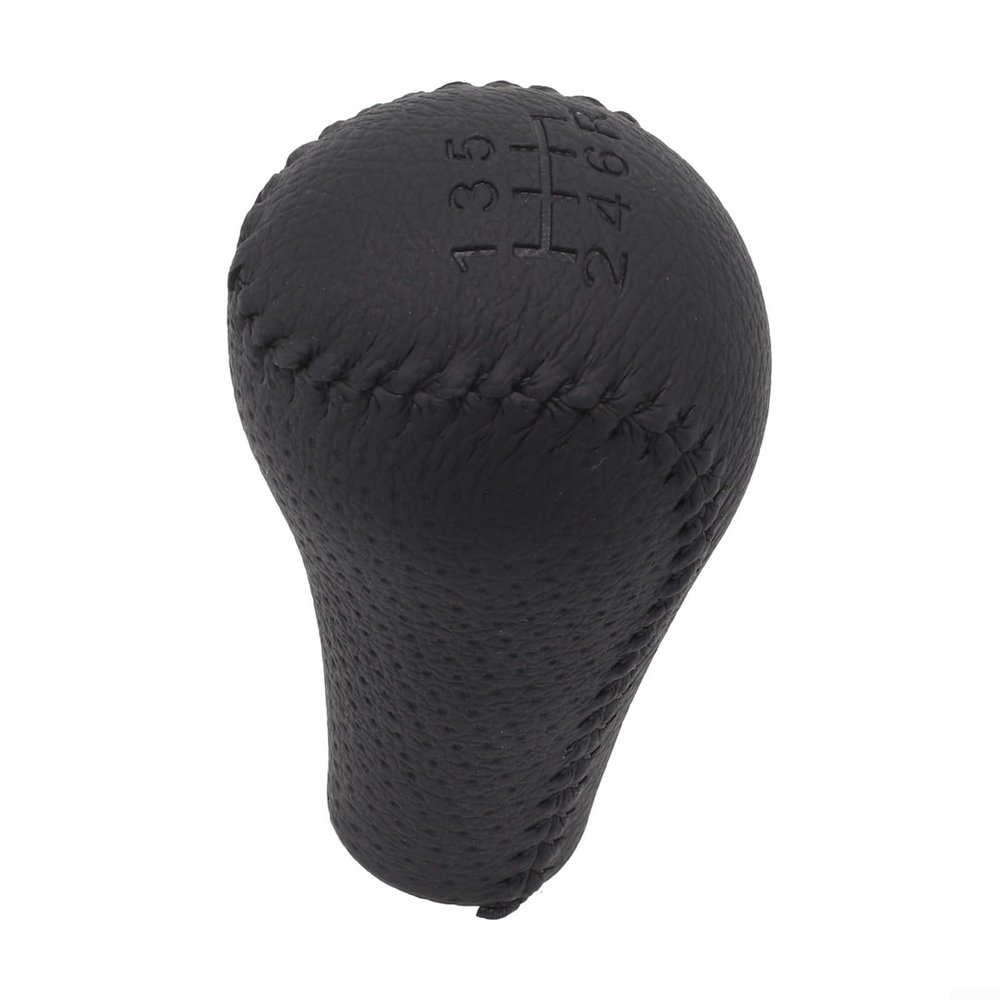 6 Speed Leather Gear Shift Knob Compatible with for NISSAN Navara D40 Frontier for Double Cab 2005-2015, Black Plastic Leather Replacement, OEM 32865-EB30B, Comfortable Ergonomic Grip