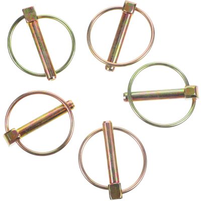 TOMETURE Heavy Duty Zinc Plated Spring-Loaded Lynch Pin Assortment Kit 10pcs (8x45mm) with Ring for Farm Tractors Mowers Trailer Hitch Accessories