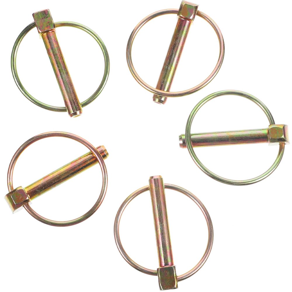 TOMETURE Heavy Duty Zinc Plated Spring-Loaded Lynch Pin Assortment Kit 10pcs (8x45mm) with Ring for Farm Tractors Mowers Trailer Hitch Accessories