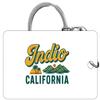 R and R Imports Indio California Typographic Design Souvenir Acrylic Keychain 1.5" x 2.75 view 1