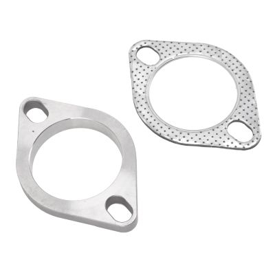2PCS 2 - Bolt 2.5in Exhaust Flange Connection Kit, Stainless Steel Universal Gasket for Downpipe Catback Headers Muffler Resonator with Strong Seal and Rust Resistance
