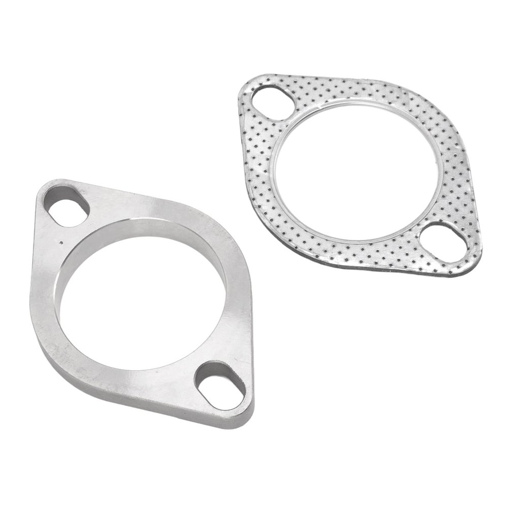2PCS 2 - Bolt 2.5in Exhaust Flange Connection Kit, Stainless Steel Universal Gasket for Downpipe Catback Headers Muffler Resonator with Strong Seal and Rust Resistance