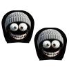 BELOWSYALER Funny Cartoon Car Headrest Covers Pair of 2 with Big Eye & Smiling Face Headrest Protect for Automotive Interior Decors view 1