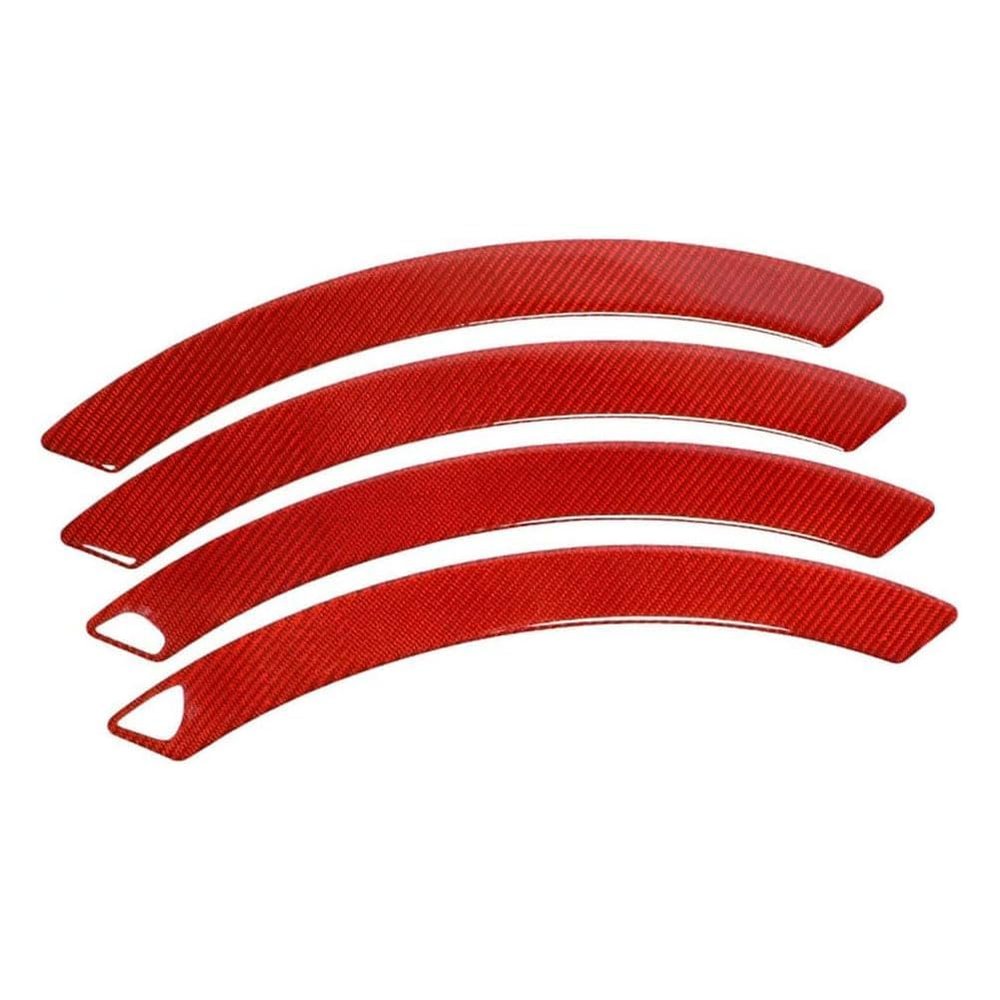 VEADONS Universal Car Wheel Eyebrow Anti-Collision Strip for Scion iA 2016 DJ, Carbon Fiber Style Fender Flare Arch Protector, Flexible Rubber Auto Body Scratch Guard Trim,Red