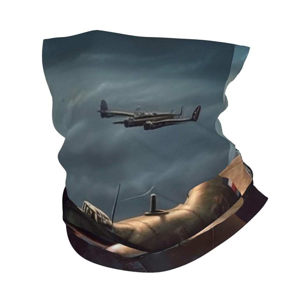World War Aircraft Neck Gaiter Summer UV Protection Cooling Face Mask Scarf Sun Hood Bandanas for Men Women Breathable Face Cover Cycling Neck Warmer Headwear Hiking Balaclavas