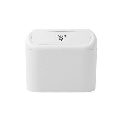AGAOYU Car Trash Can for Audi Q3 20152025 2026 8U/F3,Waterproof Hanging Vehicle Garbage Bin with Lid,Press-Open Car Dustbin Organizer for Front/Back Seat,White