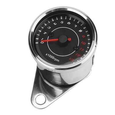 Vikye Aluminum Motorcycle Tachometer Speedometer Fit for Fit for for for for, Easy Installation Backlight Gauge (Silver Shell Black Face)